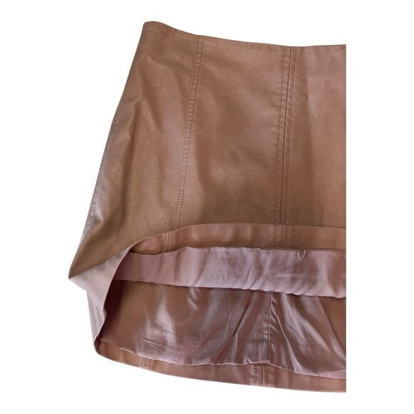 FREE PEOPLE - MODERN FEMME NOVELTY MINI VEGAN SUEDE SKIRT IN MAUVE 8 - Picture 4 of 6